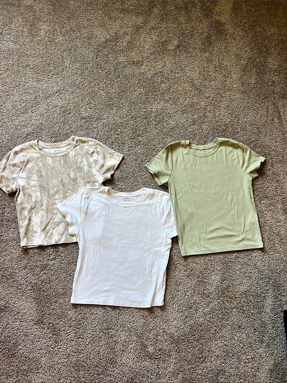 Hollister 3-Pack Short Sleeve Tees White & Green Size Large
